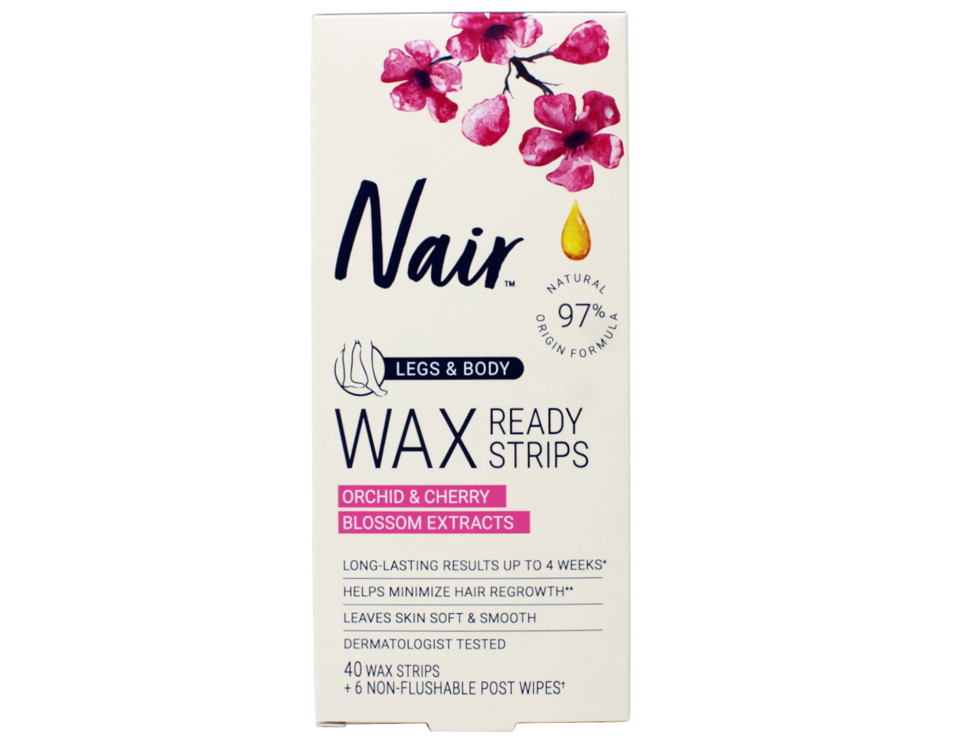 Nair Hair Remover Wax Ready Strips 40 Count Legs/Body by Nair