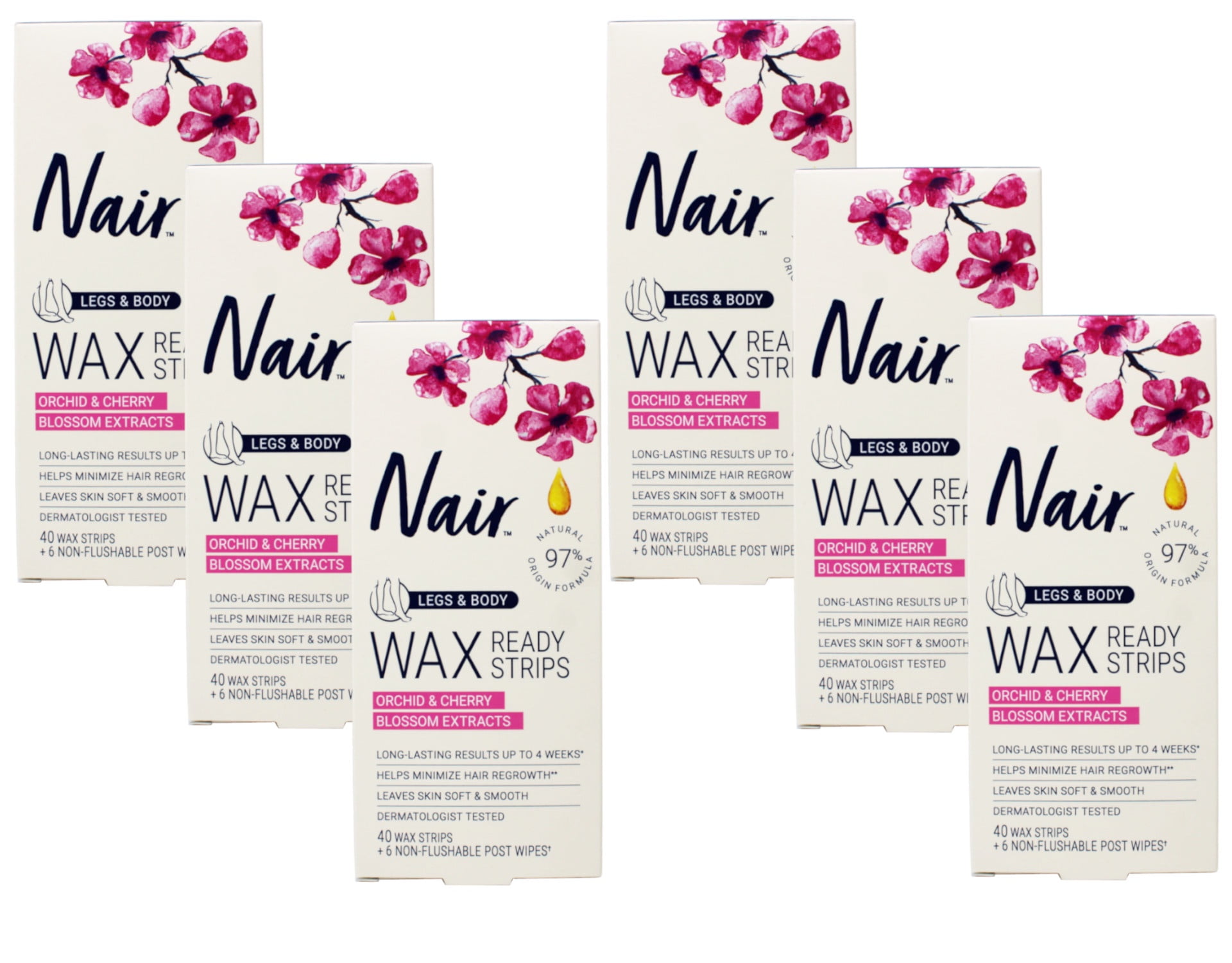 Nair Hair Remover Wax ReadyStrips For Body, 100 Natural, 40 ea 6