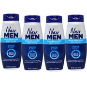 Nair Men Hair Remover Body Cream, Back, Chest, Arms, Legs, Works Fast While You Shower, Quick & Easy, 12 OZ - 4 Pack