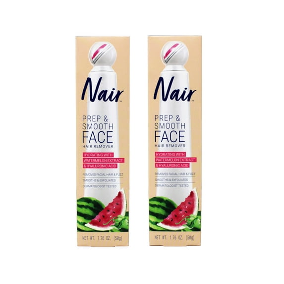 Nair Hair Remover Prep Smooth Face Hair Remover Hydrating, 1.76 Oz., Pack of 2