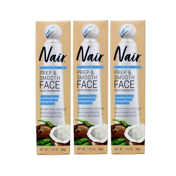 Nair Sensitive Formula Prep & Smooth Face Hair Remover, 1.76 Oz. - Pack of 3
