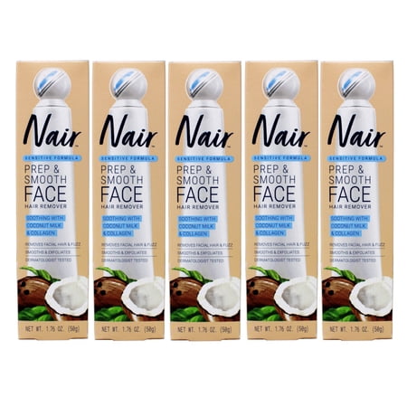 Nair Sensitive Formula Prep & Smooth Face Hair Remover, 1.76 Oz. - Pack of 5