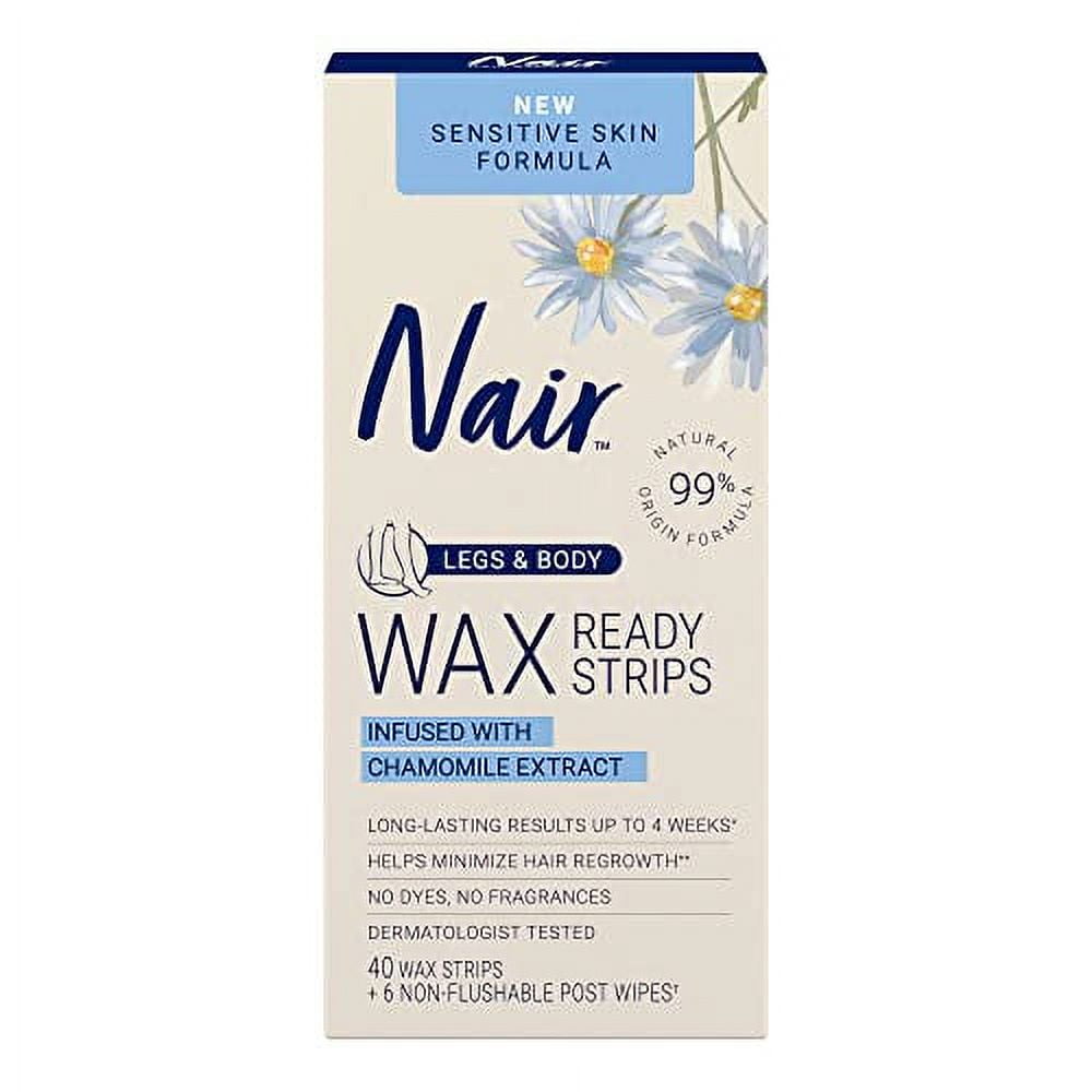 Nair Sensitive Hair Remover Wax Ready Strips, Legs and Body Hair