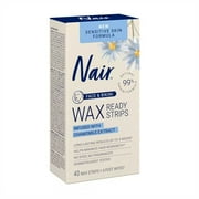 Nair Sensitive Ready Face & Bikini Wax Strips - 40ct, Pack of 2