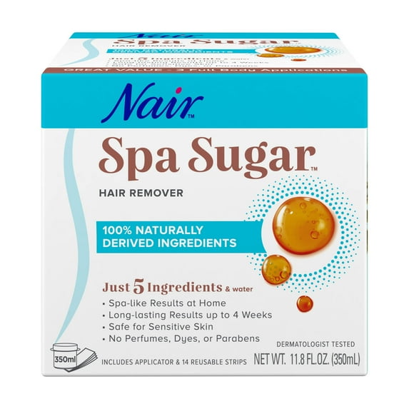 Nair Spa Sugar Wax Hair Remover Kit, 11.8 Oz Container.