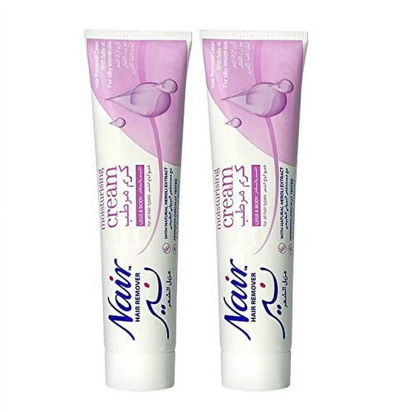 Nair Tube Hair Remover Moisturising Cream for Silky and Smooth Skin for all Hair Types, 110 gm, Pack of 2
