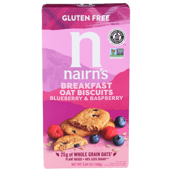 Nairn's Blueberry & Raspberry Breakfast Oat Biscuits 5.64 oz - Pack of 2