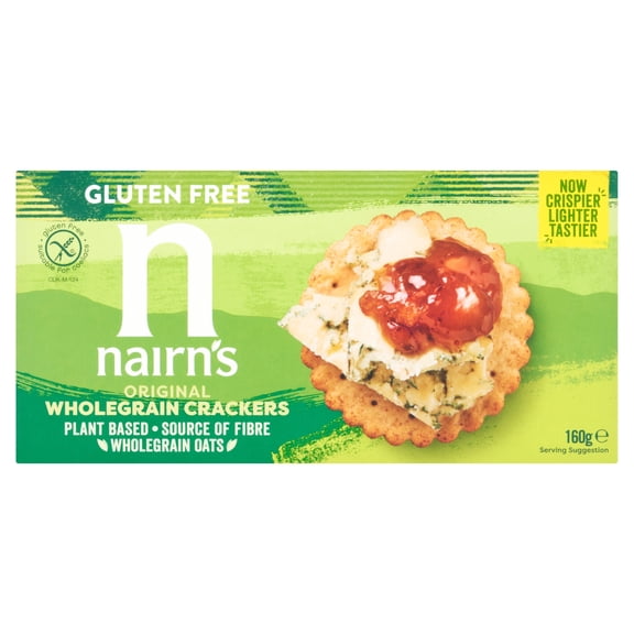 Nairn's Gluten Free Original Wholegrain Crackers 160g, Imported from Britain