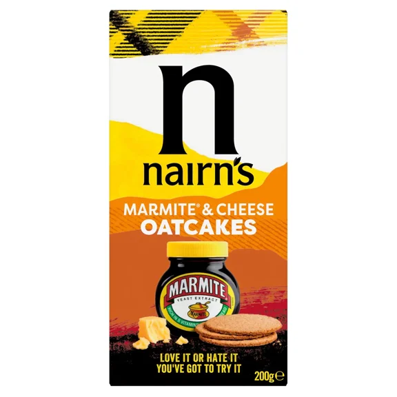 Nairn's Marmite & Cheese Oatcakes -  Oatcakes - High in Fibre - Love It or Hate It, You Have To Try It