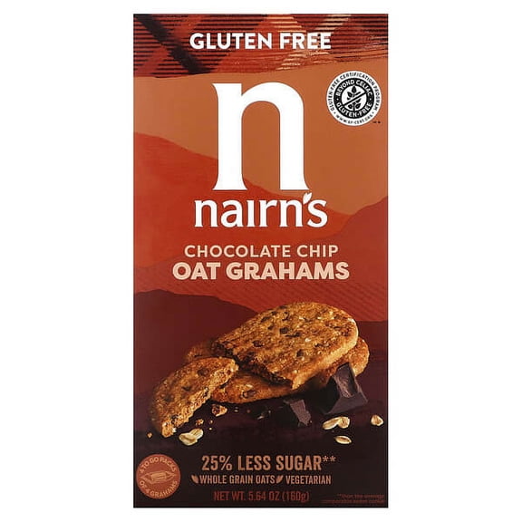 Nairn's, Oat Grahams, Gluten Free, Chocolate Chip, 5.64 oz Pack of 4