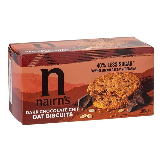 Nairns Dark Chocolate Chip Oat Biscuit 200g (Pack of 4)