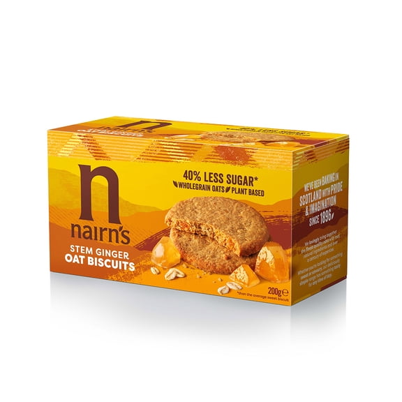 Nairns Stem Ginger Oat Biscuits 200g (Pack of 3)