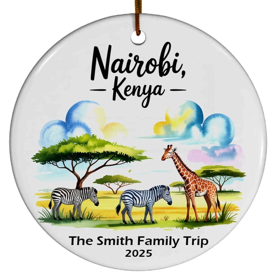 Nairobi Kenya Nairobi National Park Christmas Ornament, Collection of City Travel Souvenirs for Family and Friends, Christmas Tree Ornament City Travel, Trips of The Year, Christmas Ornament 2025