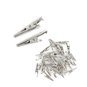 Naisfei 100 PCS Metal Alligator Clips,1-3/8 inches Small Spring Clamps, Nickel Plated Multi-Purpose Crocodile Clip for Crafting, Ornament Projects, and Electric Testing