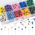 thumbnail image 1 of Naisfei 1000 PCS Map Push Pins, Map Tacks Marking Pins 1/8-Inch Plastic Round Head Decorative Push Pins for Bulletin, 1 of 4