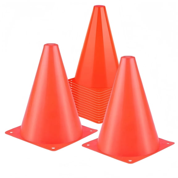 Naisfei 12 pcs Soccer Cones, 7 Inch Traffic Cones Sport Training Agility Marker Cone for Soccer, Skating, Football, Basketball, Indoor and Outdoor Games