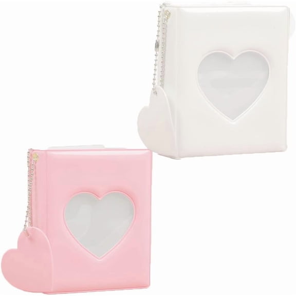 Naisfei 2 Set 3 Inch Mini Photo Album, Photocard Album Kpop Mini Photo Binder, Binder Hollow Photocard Id Book Mini Scrapbook 32 Pockets