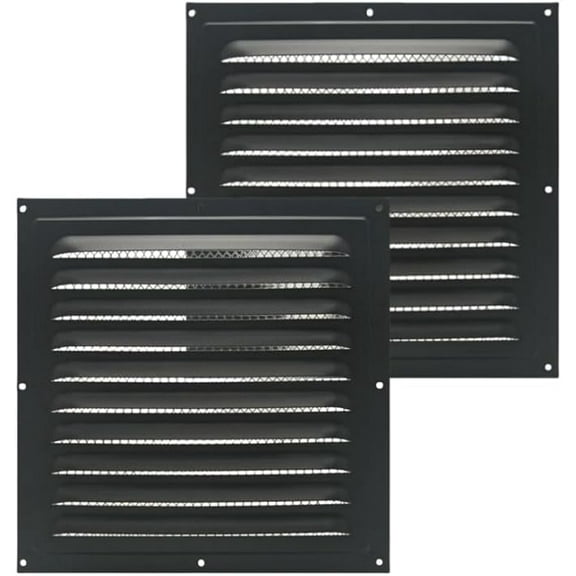Naisfei 2 pcs Ventilation louver attic Vent, 9.84 * 9.84inch Black Gable Vents,Aluminum Wall Vent for Houses Shed,Square Vent Louver Vent for Garage Ceiling