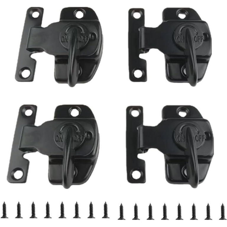 4 PCS Black Metal Table Leaf Locks - Dining Table Connector Hardware With Mounting Screws