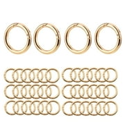 Naisfei 40 Pcs  Spring Rings Carabiner Clip ,  Spring O Ring Zinc Alloy Spring Clip,Metal Split Rings Clamp Clasp Push Snap Hook for Bag Handbag Strap Jewelry Making Purse Craft