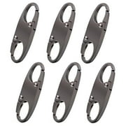Naisfei 6 Pcs Zipper Clip Theft Deterrent, Zipper Locks for Backpacks, Double Opening Zipper Pull Tab, Keychain Key Holder for Backpacks,Clothing, Suitcase,Purse Closed Gun black