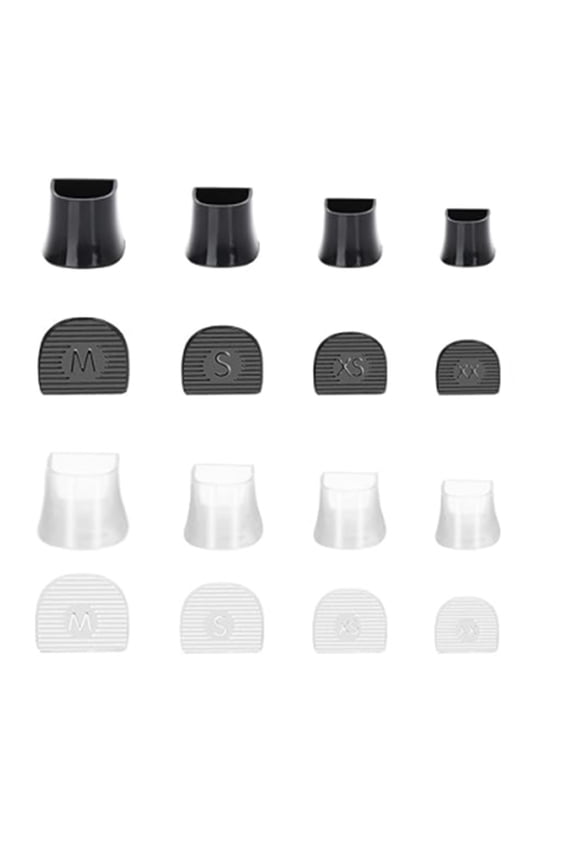 8 Pairs of High Heel Protectors, 4 Sizes High Heel Caps Black & Clear Semicircle Shoe Heel Protectors for Grass Gravel Wedding Outdoor Activities Easy and Stable Walking ( S, M, XX, XS)
