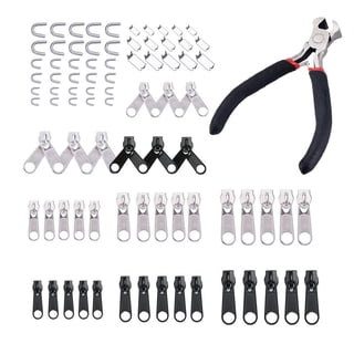 Naisfei 85 Pieces Zipper Repair Kit Zipper Slider Replacement Zip Fixer Part with Pliers for Repair Jeans CoatsJacket Zipper, DIY Bags, Luggage, Backpacks.