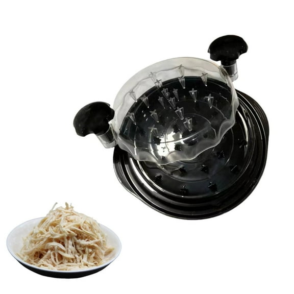 Naisfei Chicken Shredder, Meat Chicken Shredder Tool Twist with Visible Lid, Chicken Breast Pork Beef Shredder Machine, Ergonomic Handle,Anti-Slip, Heat Resistant(Black)