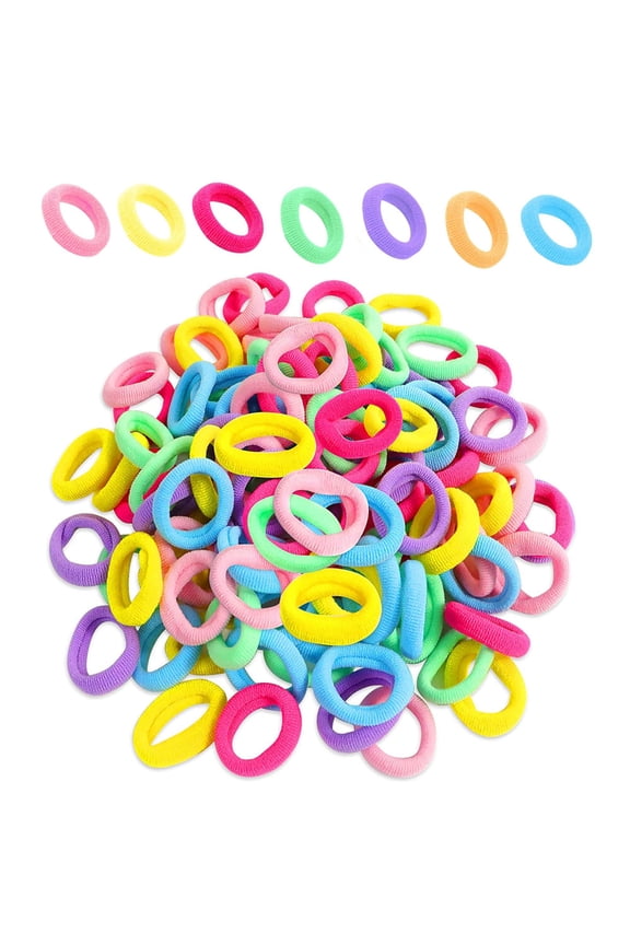 Hair Ties for Toddler Girls 100 Pcs, Elastic Hair Bands Small Hair Ties for Girls Rubber Bands Elastic Ponytail Holders, Multi-Color Hair Ties Cute Fashion Baby Girl Hair Barrettes