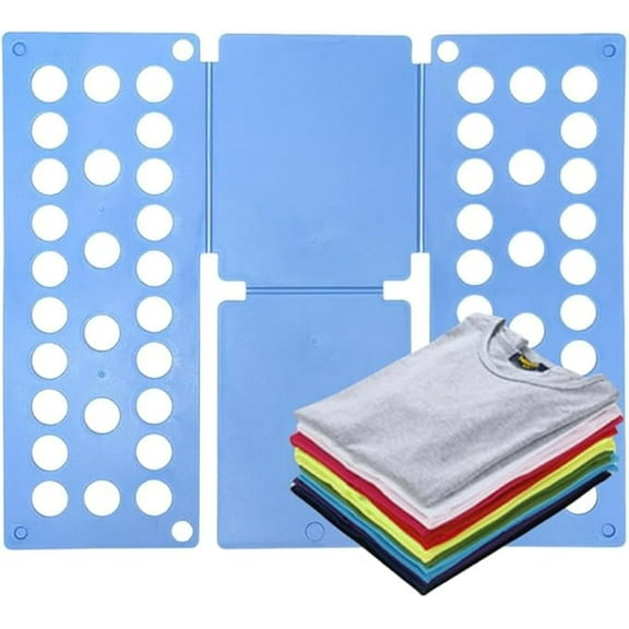 Naisfei T Shirts Clothes Folder Boards,Laundry Folder Home Storage Tool, Fast and Fun Board,Clothes T Shirt Top Folder Folding Board Flip Fold Laundry Organizer(Blue)
