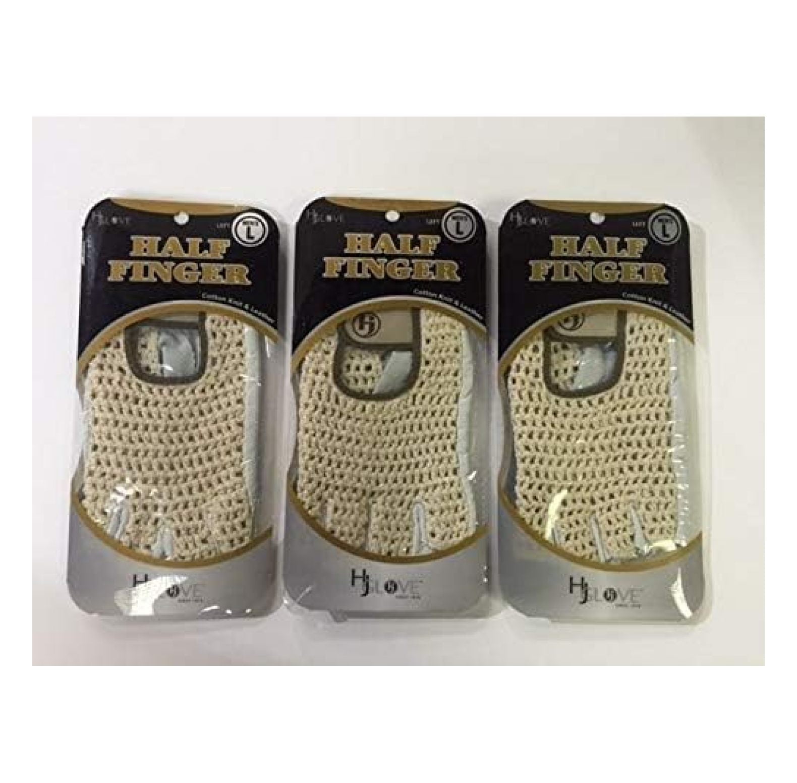 Naisian HJ Half Finger Golf Glove, Mens Large, fits on Left Hand, 3