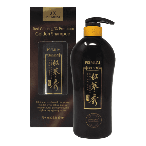 Naisture Red Ginseng 3X Premium Golden Shampoo for All Hair Types- with a 6-year-old Korean Red Ginseng Concentrate for Itchy Scalp & Thin Hair for Women and Men