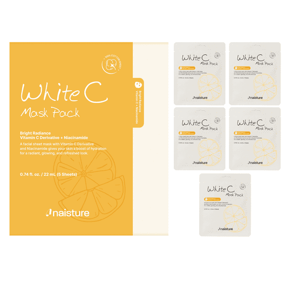 Naisture White C Essence Face Sheet Mask (5pc)