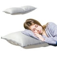 thumbnail image 1 of Naittoop 2pcs Thin Flat Soft Bed Pillows Medium Bed Pillows for Sleeping Standard Size Luxury Hotel Collection Pillow Soft Fluffy for Side and Back Sleepers 15.75*23.62 in, 1 of 7