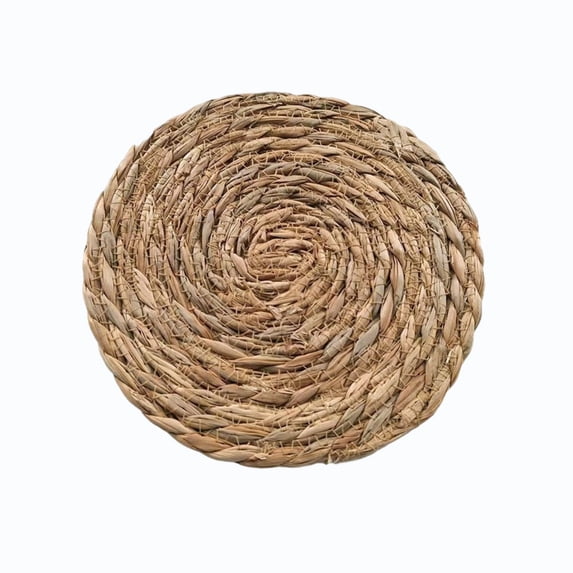 Naittoop 3pcs Rustic Round Braided Placemat Table Mats for Dining Tables 5.92 inch Non Slip Washable Kitchen Table Place Mats Natural Farmhouse Decor Brown