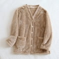 thumbnail image 1 of Naittoop Bed Jackets for Women Plus Size Fuzzy Fleece Long Sleeve Button Up Cozy Sweaters Loungewear Winter Warm Sherpa Jacket Coat, 1 of 3