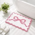 thumbnail image 1 of Naittoop Christmas Day Bow Rug 16x24in Pink Fluffy Area Rug Non Slip Plush Bedroom Carpet Cute Pink Bow Inspired Door Mat for Romantic Home Decor Beside Bed Vanity Entryway or Gift for Her, 1 of 7