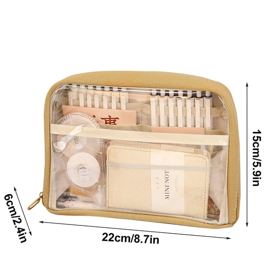 Naittoop Clear PVC Zipper Pencil Pouch, Pen Pencil pouch Makeup Pouch, Large Capacity Pencil Bag for Office Stationery Travel Storage 8.7*5.9 in