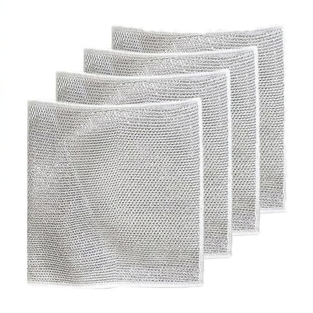 Naittoop Clearance 2/4/5pcs Silvr Wire Rag Cleaning Cloth Nonstick