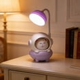 thumbnail image 1 of Naittoop Cute LED Desk Lamp with Pen Holder 5.9in Cat Shape Lamp USB Rechargeable Reading Light Portable LED Table Light Flexible Gooseneck Eye-Care Cartoons Small Desk Lamp Boys Gifts Purple, 1 of 6