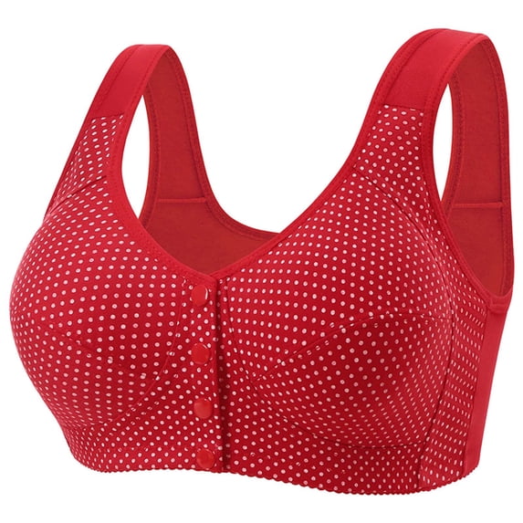 Naittoop Daily Bra for Women Seniors Front Snap Closure Bras Front Snaps Daily Bras for Older Plus Size Full Coverage Bra