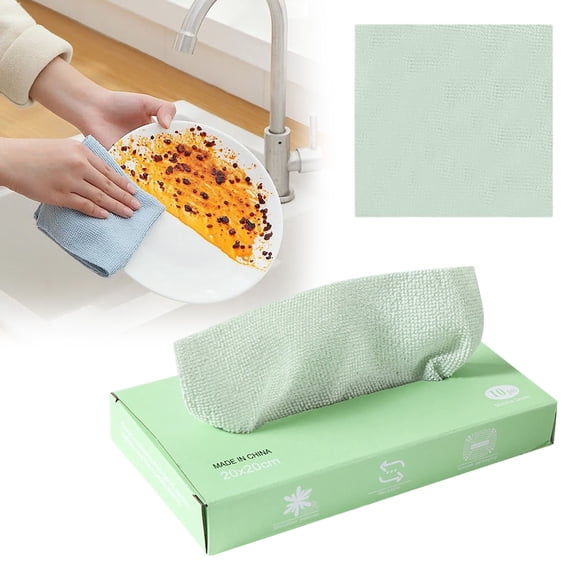 Naittoop Disposable Kitchen Cleaning Towels and Dish Cloths, Lazy Cloth,Reusable Towels,Handy Cleaning Wipes, 10 Count Pack Blue 20*20 cm
