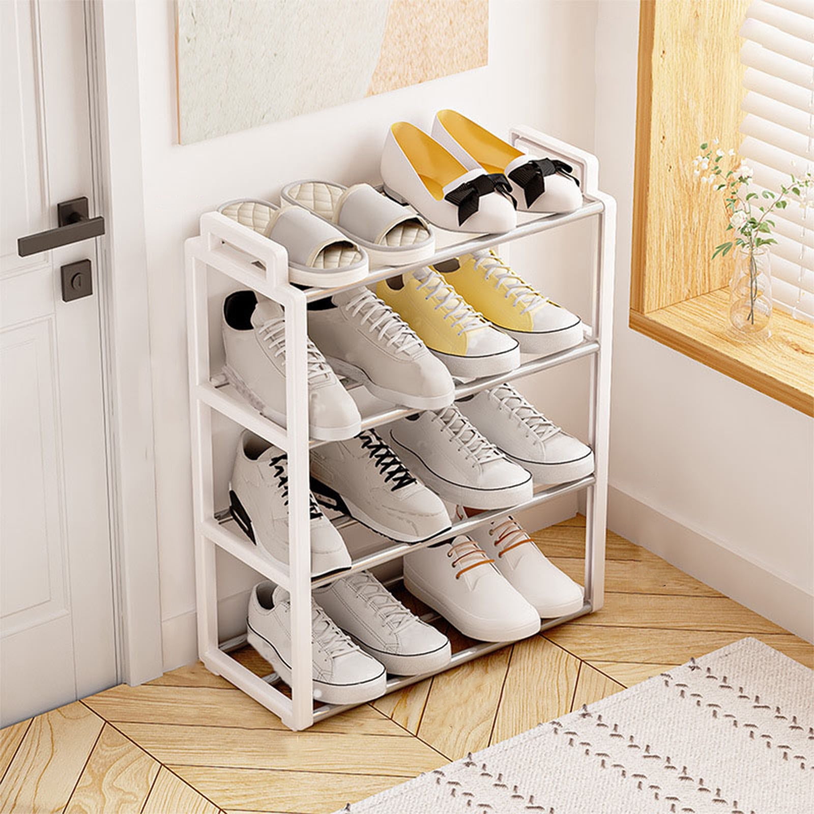 Naittoop Doorway With Handrail Four Small Shoe Rack Home Entry Shoe ...