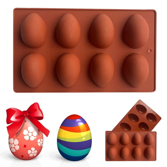 Naittoop Easter Egg Chocolate Mould Baking Pan Easter Shaped Egg Chocolate Holiday Birthday or Spring Party Molds Cubes Molds Cake Decoration Fondant Molds 9.84*5.78 in