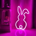 thumbnail image 1 of Naittoop Easter Neon Signs Bunny Rabbit Egg Neon LED Lights USB or Battery Easter Window Lights Wall Window Decor for Party Holiday Night Bedroom Gifts(Bright Rabbit Style) （Pink）, 1 of 5