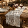 thumbnail image 1 of Naittoop Elegant Lace Table Runner 18x48in Delicate French Floral Design Versatile Decorative Cover for Dining Room Coffee Table Wedding Centerpiece A, 1 of 6