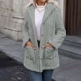 thumbnail image 1 of Naittoop Fleece Jacket for Women Casual Fall Winter Coats Fuzzy Hooded Teddy Cardigan Sherpa Lined Outerwear with Pockets, 1 of 5