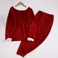 thumbnail image 1 of Naittoop Fleece Pajamas Womens Petite Casual Loose Comfy Thermal Plush Fuzzy Long Sleeve Sleepwear Winter 2 Piece Lounge Sets, 1 of 5