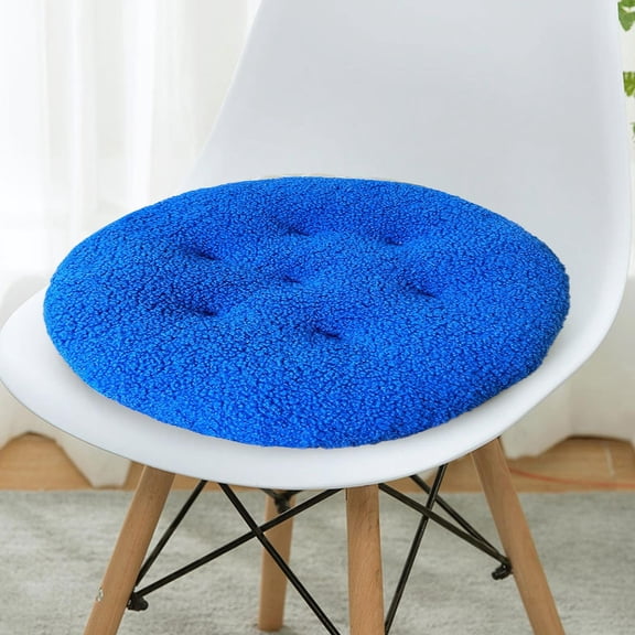 Naittoop Floor Cushion Pillow, Round Large Pillows Seating for Adults Relieving Discomfort from Prolonged Sitting for Living Room Tatami, 17.71 Inch Single Blue