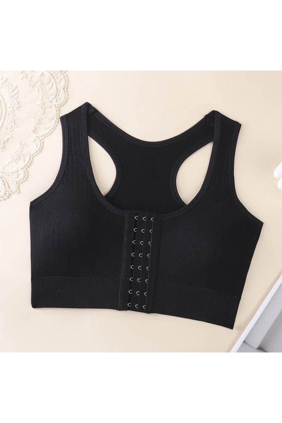 Front Closure Bra for Women Sports Wirefree Post Surgery Bra Front Closure Racerback Compression Mastectomy Bras